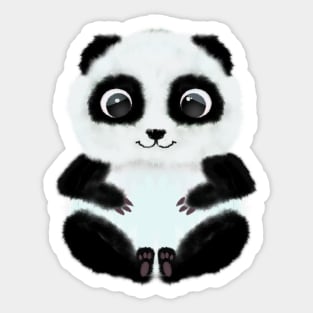 Cute Panda Bear with Big Eyes Sticker